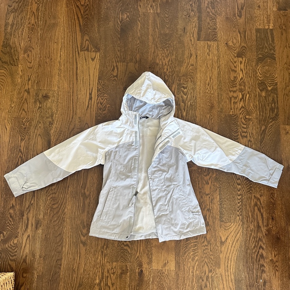The North Face Kids' Light Gray Hooded Raincoat